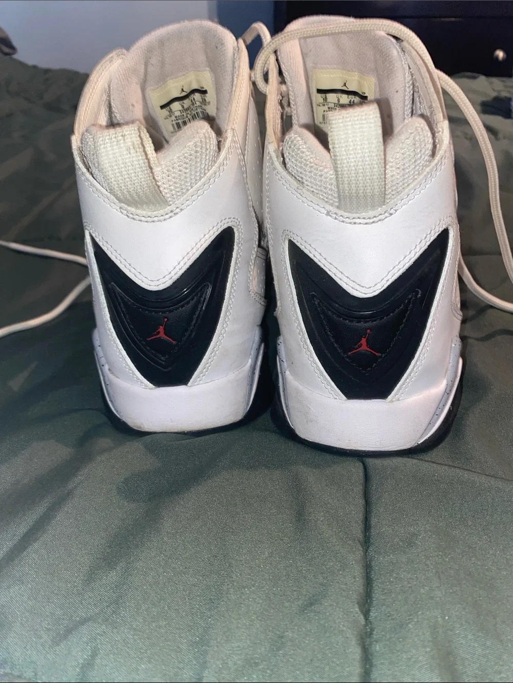 Men's White High-Top Air Jordan Sneakers with Black Accents